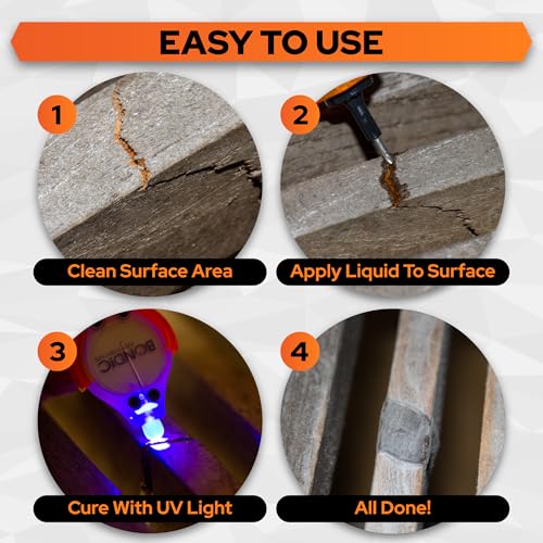 Bondic LED UV Liquid Plastic Welder Refill Cartridges, Cures Quickly, Adhesive Repair for Home, Garage, Outdoors, etc. - 5 Refill Tubes