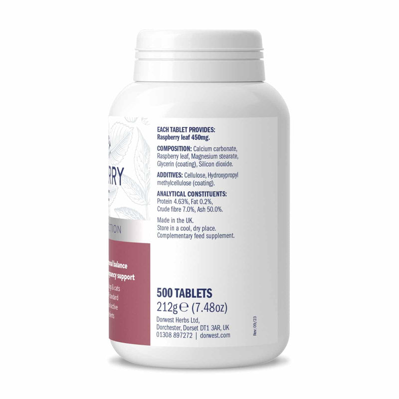 Dorwest Raspberry Leaf Tablets for Dogs And Cats, 500 Tablets, Pregnancy Support For Pets – For Natural Hormonal Balance and Phantom Pregnancies