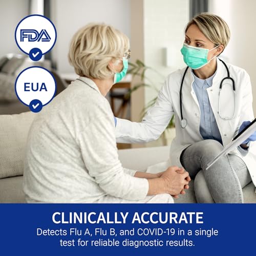 CorDx Flu A/B & COVID-19, At Home 3-in-1 Rapid Test Kit, 5 Tests