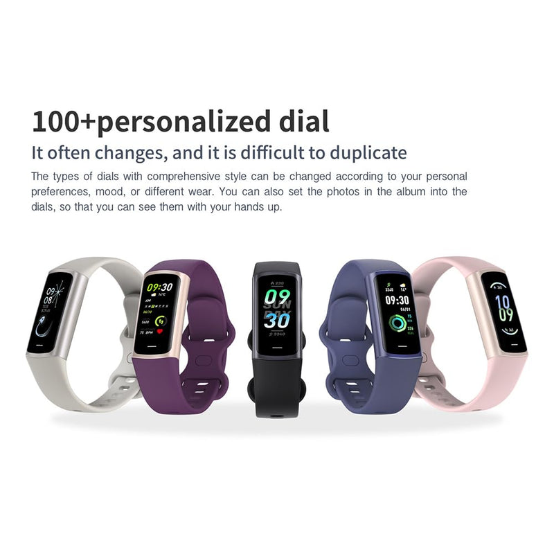 Fitness Tracker, 25 Sports Modes, Heart Rate/Blood Oxygen and Pressure Monitor Sleep Step Tracker/Carolies Waterproof Smartwatch Smart Bracelet for Android and iOS Phone Black