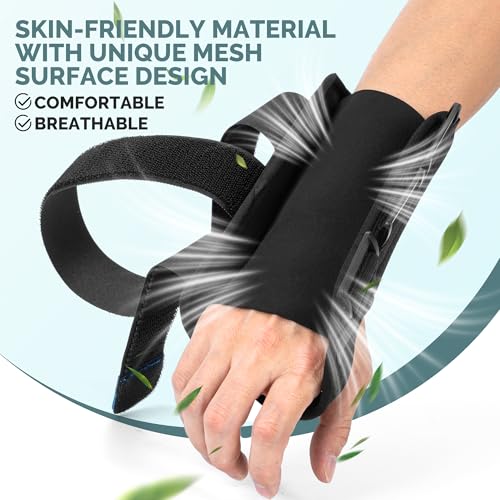 Medibot Blue Black Wrist Brace for Carpal Tunnel - Adjustable Spica Splint for Carpal Tunnel, Sprain, De Quervain's, Injuries, Wrist Pain, Tendonitis Pain Relief and Arthritis, M Size for Men & Women Medium Right Hand-Blue Black