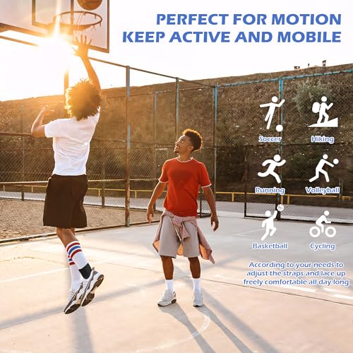 Quick Lace Up Ankle Brace for Women men, Ankle Brace with Dual Removable Side Splints, Ankle Support for Volleyball Basketball Running Soccer, Ankle stabilizer for Sprain, Tendinitis, Arthritis, M (12"-13") Medium Black
