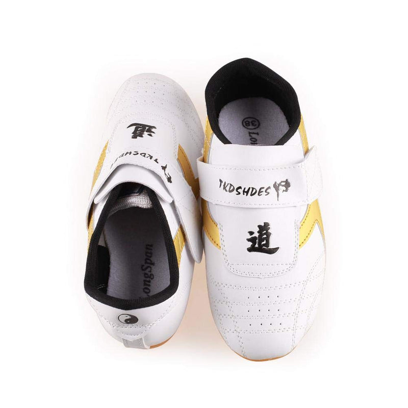 Dilwe Boxing Shoes, PU Leather Soft Sole Taekwondo Shoes for Taichi Gym Exercise(38) - BeesActive Australia