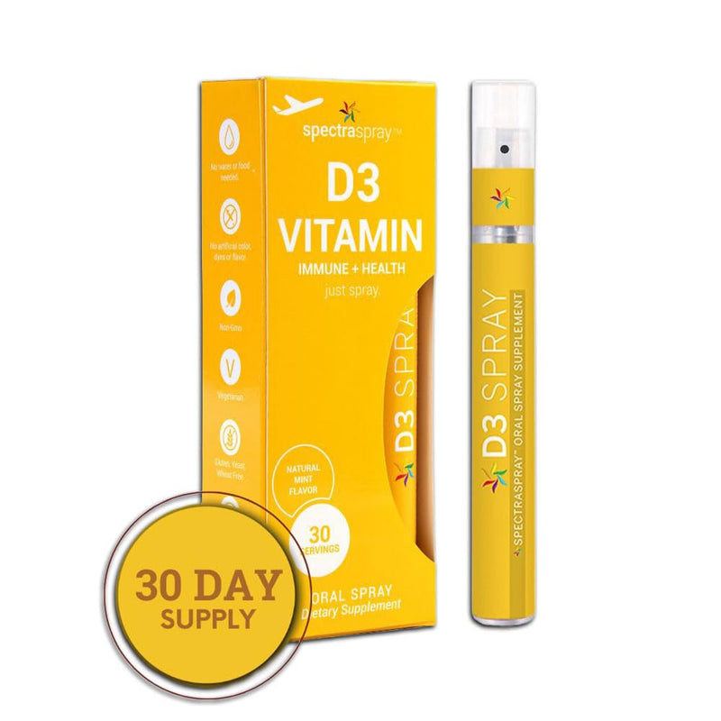 Spectraspray Vitamin D3 Spray Vitamin (30 Day Supply) 5000IU Liquid Vitamin | Natural & Effective Oral Spray 5000IU Liquid Vitamin D3, Non-GMO & Made in USA, TSA Approved, 30 Day Supply