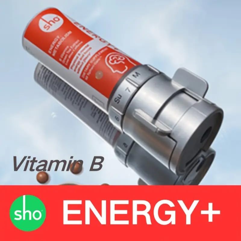 SHO Vegan Energy+ Focus Supplement Kit- Matcha Green Tea Extract, Methylated B Complex, Vitamin B and Caffeine Natural Energy Booster Without Crash, Jitters for Men and Women - 60 Pills Refill Bottle 60 Count (Pack of 3)