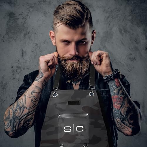 Stylecraft Heavy Weight Waterproof Professional Barber-Salon Apron Black Camo