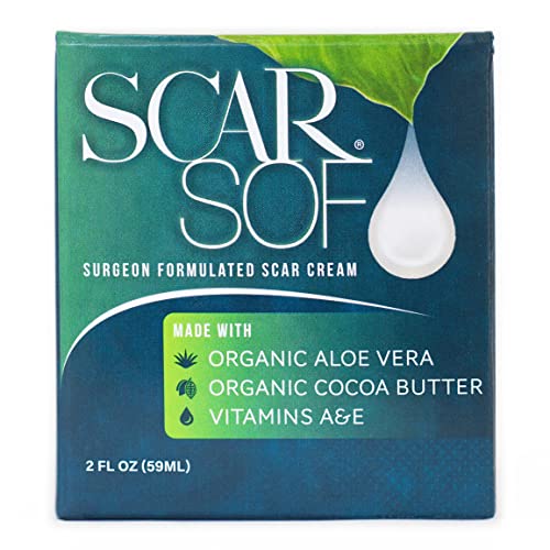 ScarSof Scar Cream - Advanced Scar Cream Made with 100% Organic Aloe Vera 2 Ounce (Pack of 1)