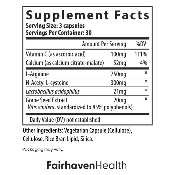 Fairhaven Health FertileCM Fertility Supplement for Women, Capsules - Fertile Cervical Mucus, Ovulation Cycle, Includes L-Arginine, N-Acetyl-Cysteine, Grape Seed Extract and Vitamin C - 90 Capsules