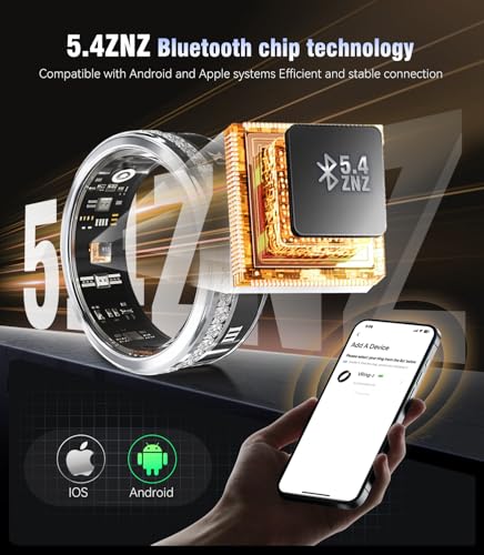 Diamond Smart Ring and Wireless Charging Case 【Industry Rank 1-1 Measurement Error】 Smart Ring for Women for man - Advanced Health Tracker for Wellness and Activity Tracking, Sliver 12#
