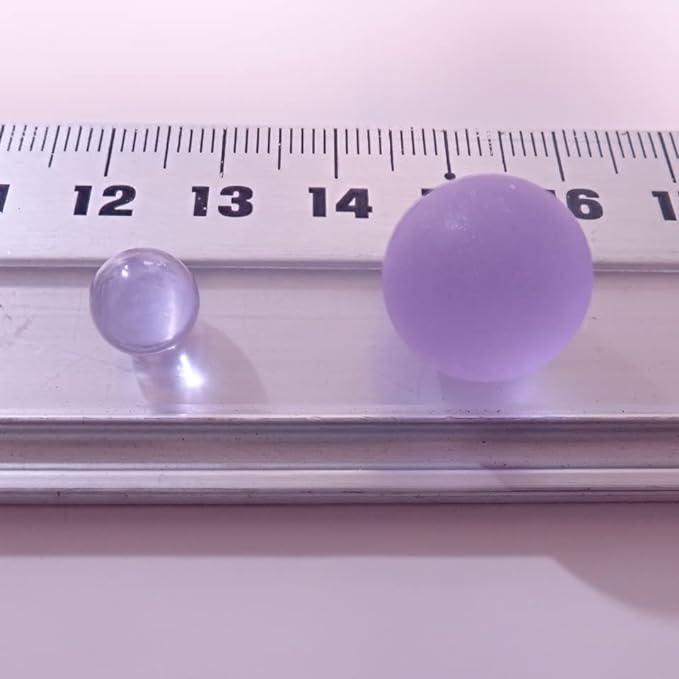 Marble Glass Ball Set of 50 Pieces (Frost Purple 0.6 inch (15 mm) + 30 Clear Purple 0.3 inch (8 mm) Tablets - BeesActive Australia