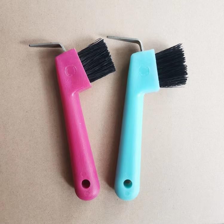 Horseshoe Brush- Horse Hoof Pick Brush with Soft Touch Rubber Handle- Horse Pick Brush Horse Grooming Tools- Portable Hoofpick- Hoof Care and Claw Care for Horse Sheep - BeesActive Australia