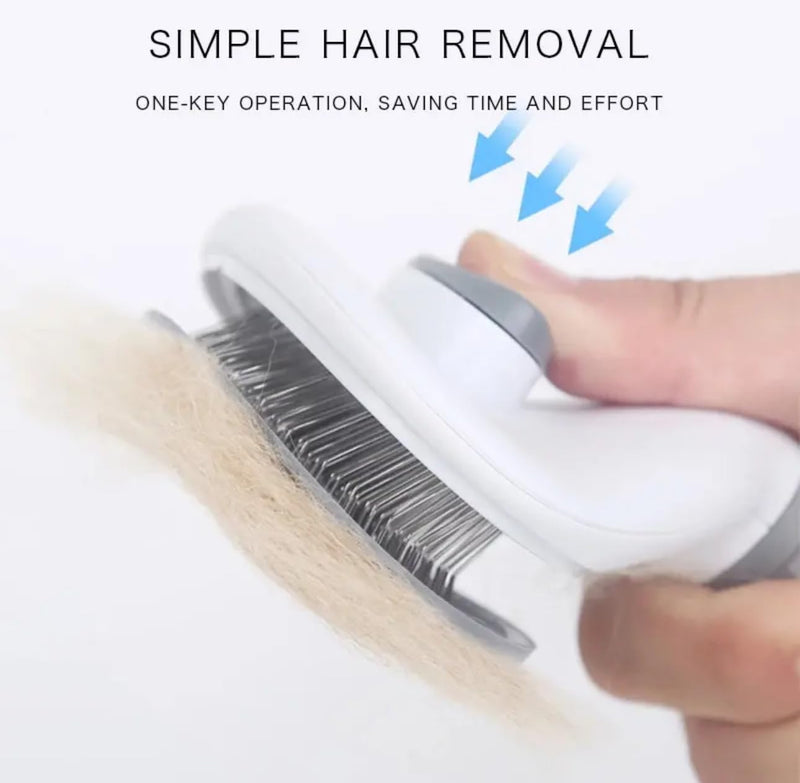 Pet Hair Brush for Small Dogs and Cats, Long Handle, Lightweight, Gray, grey - BeesActive Australia