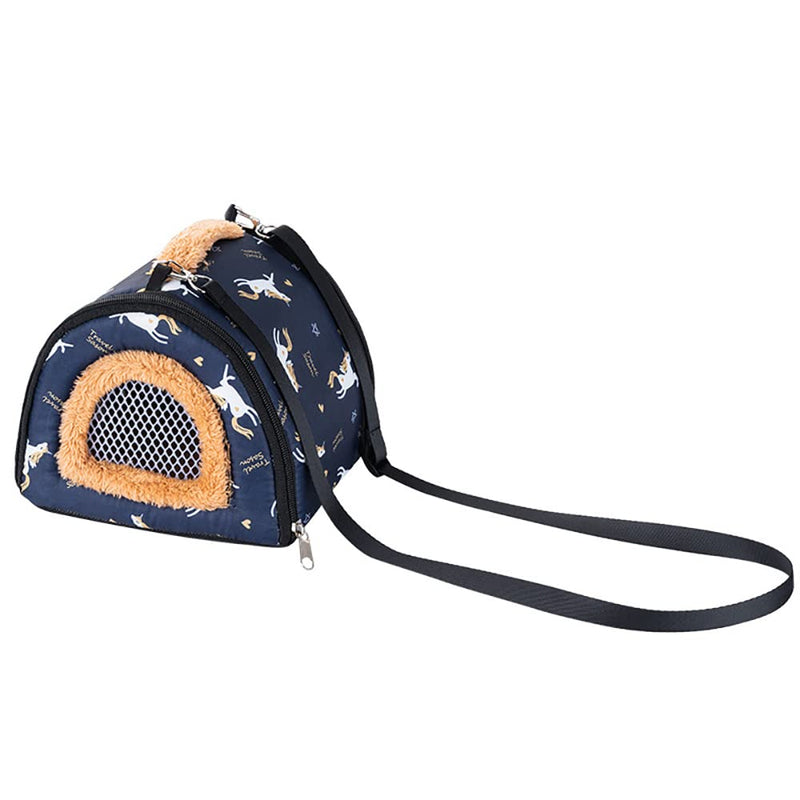 ZYYRSS Small Animals Carry Bag, Rat Sugar Glider Small Guinea Pigs Rat Chinchillas Hamster Hedgehog Carry Bag for Outdoor Travel, Breathable Hanging Carry Bag (Dark Blue) Dark Blue - BeesActive Australia