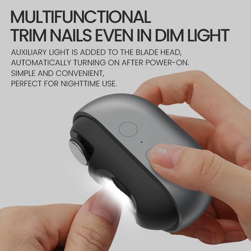 Electric Nail Clipper, Automatic Nail Clipper 2 Speed Settings with LED Light Smart 3-in-1 Nail Trimmer USB Charging Electric Toenail Clippers, for Children, Adults, and the Elderly - BeesActive Australia