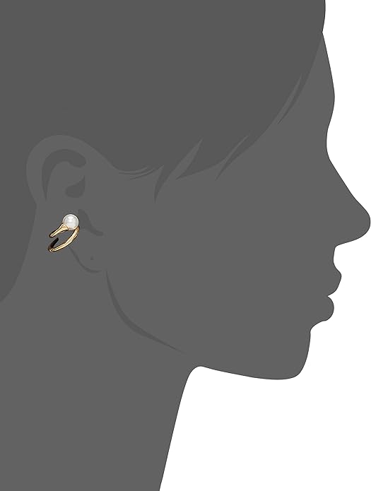 1 pearl W line ear cuff (for one ear) [parallel import goods] - BeesActive Australia