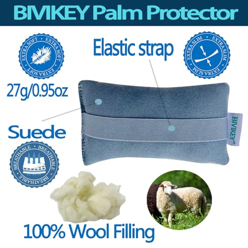 1 Pcs Hand Contracture Cushion Palm Grip |for Stroke Recovery |100% Wool filling Soft and Breathable Palm Protector With Elastic Strap 2 Piece Blue