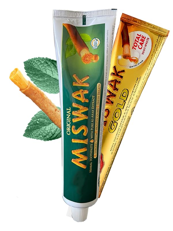 Egypt Natural Miswak Green Sewak Islamic Meswak Toothpaste for Fresh Breathing (2 X 140 gm)