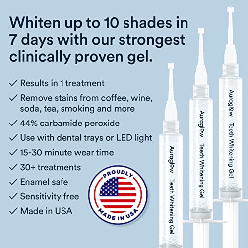 Auraglow 35% Teeth Whitening Gel & Whitening Gel Toothpaste Booster