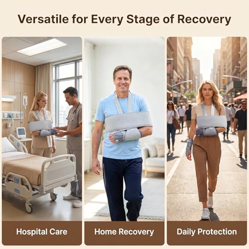 3-in-1 Adult Wrist Support Belt Set, Hand Wrist Brace for Adults with Sling & Immobilization Strap, Adjustable Buckle Fracture Wrist Splint for Adults, Left & Right Available (Right hand) Right Hand