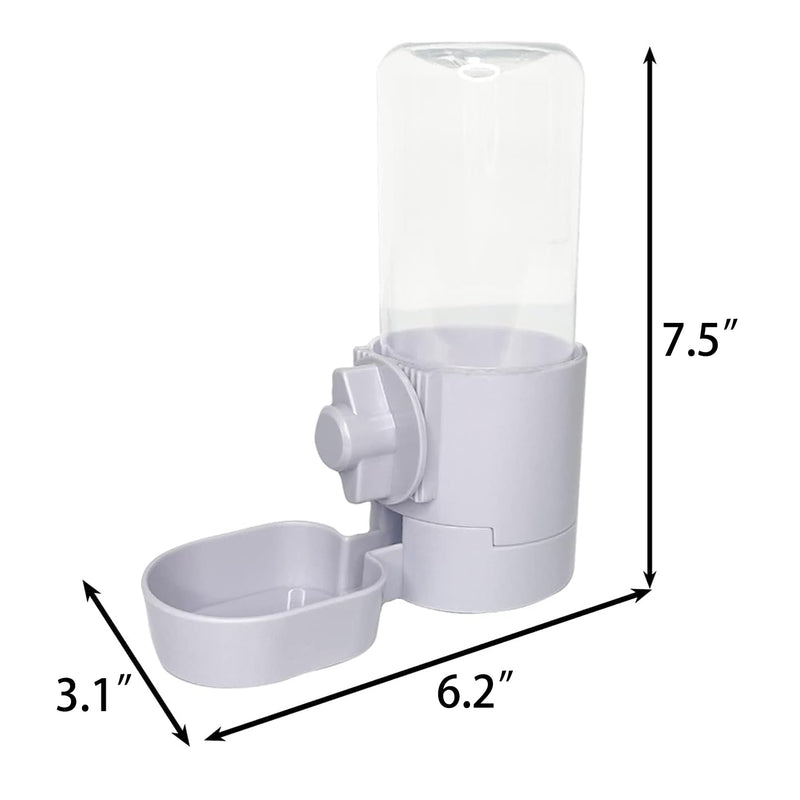 Rabbit Water Bottle 17 OZ Bunny Hanging Water Fountain Automatic Guinea Pig Water Dispenser No Leak Drinking Feeder for Bunny Chinchilla Hamsters Cat Dog Small Animals(Grey) 1pcs - Gray - BeesActive Australia