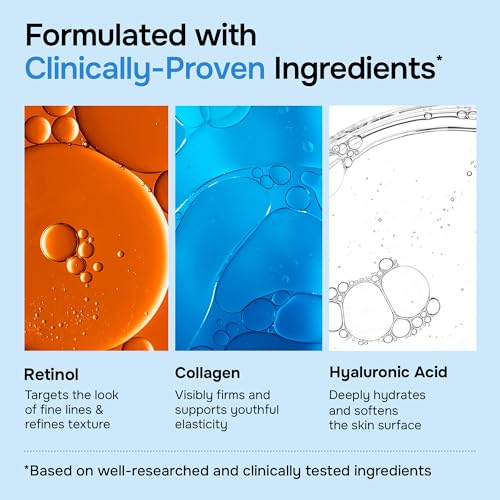 SimplyVital Face Moisturizer Retinol Collagen Hyaluronic Acid Cream 1.7 oz 1.7 Fl Oz (Pack of 1)