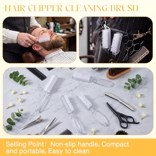 Patelai 12 Pcs Barber Clipper Brush Blade Trimmer Cleaning Brush for Fades Nail Neck Duster Manicure Salon(White) White