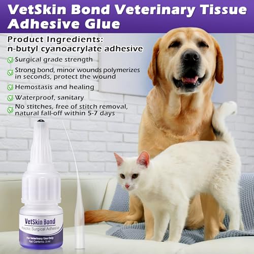 2 Pack 3ml Veterinary Surgical Skin Glue with 20 Applicators 2