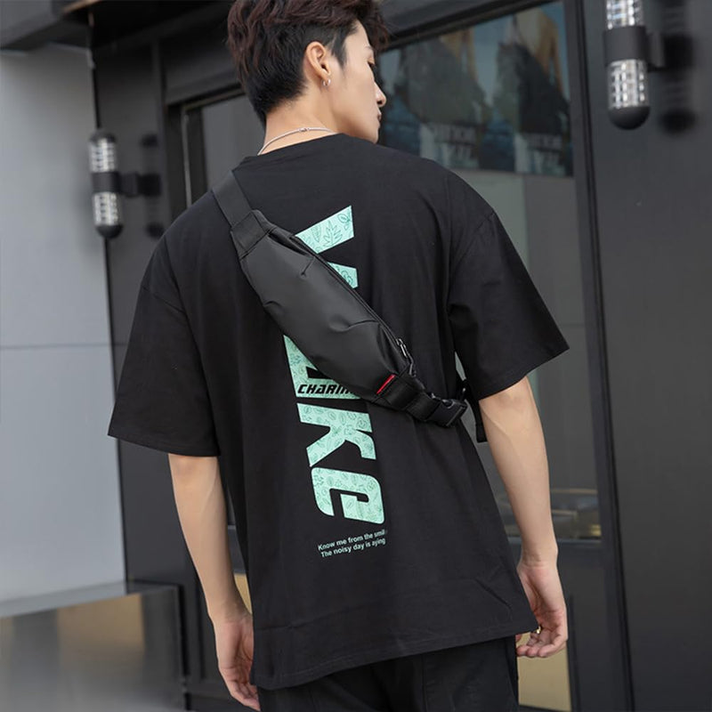 Large Crossbody Fanny Pack for Men and Women, Mini Sling Bag, Multi Pocket Fanny Pack Cross Body Bags Purse Casual Hands-Free Wallets Waist Pack Phone Bag Sports Festival Workout Traveling Running Black01