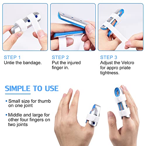 Finger Splint, 8pcs Finger Support Brace for Arthritis Knuckle Immobilization