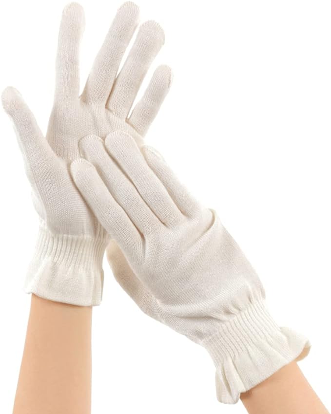 Silk Gloves, Anti-Rough Hands, Moisturizing, Hand Care While Sleeping, Good Morning, Sleep Gloves, Loose Fit, Made in Japan (1 Pair) - BeesActive Australia
