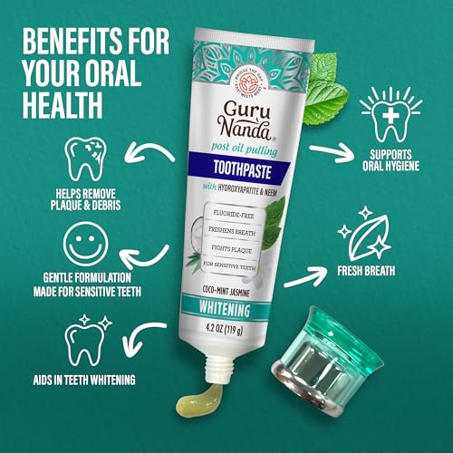 GuruNanda Complete Oral Care Bundle – Hydroxyapatite Toothpaste & Advanced Oil Pulling with Tongue Scraper for Stronger Teeth & Happier Gums