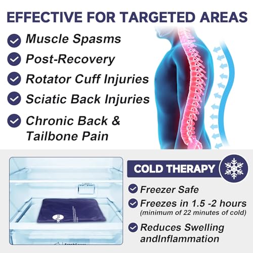 AiricePac Extra Large Gel Flexible Back Ice Packs for Injuries Reusable, 11”x 20” Cold Pack Wrap for Knee Leg Neck Shoulder Hip Back Pain Relief, Cold Compress Therapy for Swelling, Bruises, Surgery XXL 1 PACK 1.0