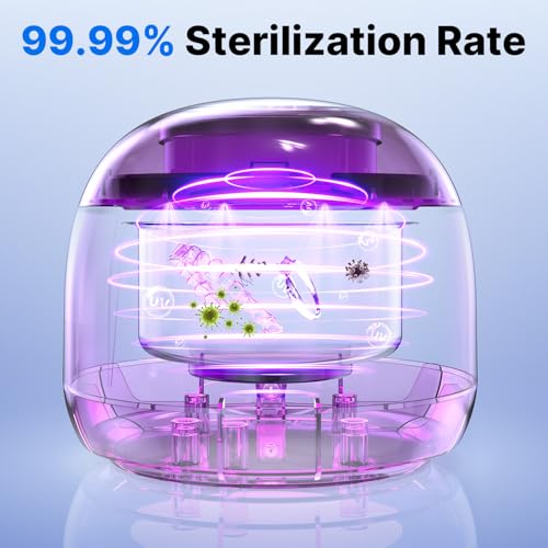 CXRUY Ultrasonic Retainer Cleaner - 45 kHz Dental Cleaning Pod Night Guard Cleaner Machine for Dentures, Toothbrush Heads, Jewelry (Gloss Black) Gloss Black