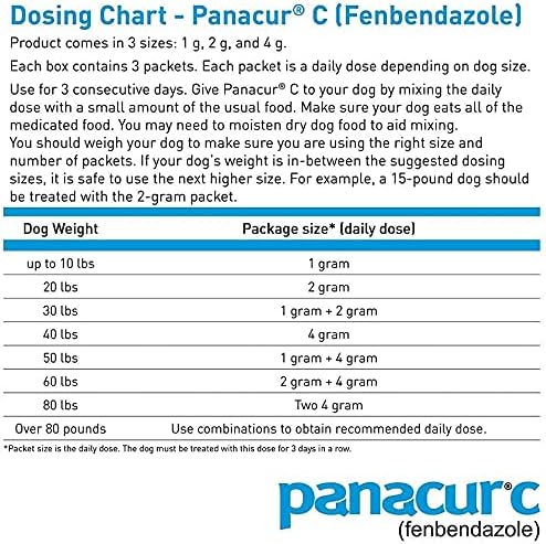 Panacur C Canine Dewormer Dogs 4 Gram Each Packet Treats 40 lbs (3 Packets) (Twо Расk)