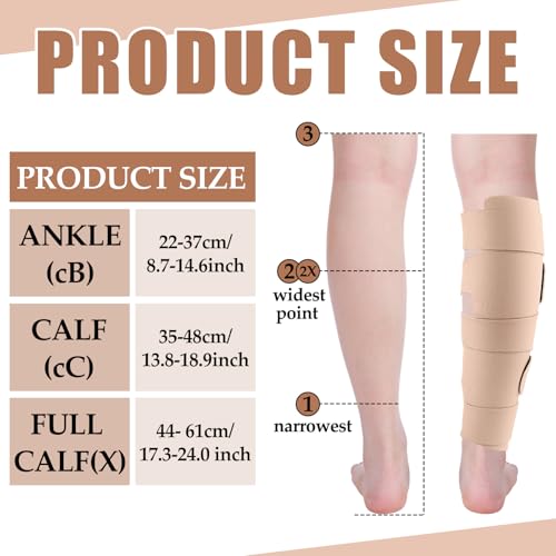 2 Pcs Lymphedema Compression Leg Wraps,Skin Color Skin Color