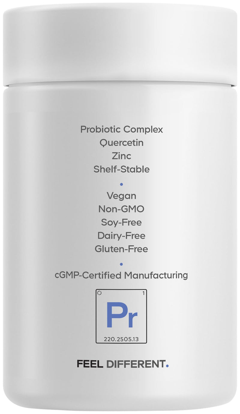Codeage Probiotic+, 100B CFU, 12 Strains, Quercetin, Zinc, 30 Capsules | Probiotic 100 billion CFU from a 12-strain blend with prebiotic fiber, postbiotics, D3, zinc and quercetin.