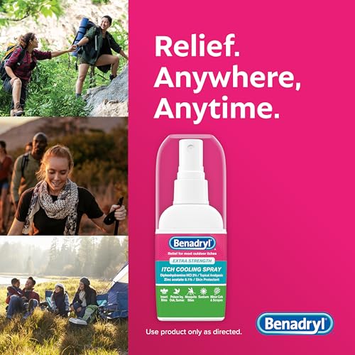 Benadryl Extra Strength Itch Cooling Spray, Topical Analgesic 2 fl. oz 2 Fl Oz (Pack of 1)