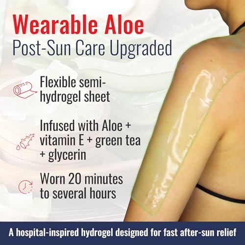 TermaBurn Wearable Aloe Wrap for Sunburn Relief: Hospital-Inspired Hydrogel After-Sun Treatment | Second-Skin Care that Cools, Soothes & Hydrates Dry, Peeling, Irritated Skin