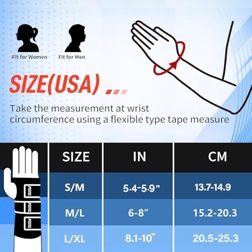 FEATOL Carpal Tunnel Wrist Brace, Right Hand Thumb Brace, Left Hand, Size small/medium
