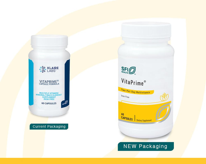 SFI Health Klaire Labs VitaPrime, 60 Capsules | Promote Immune Function & Support Nutritional Gaps, Iron Free Multivitamin for Women & Men
