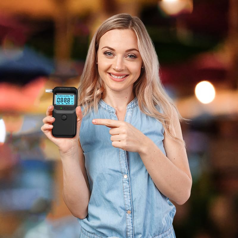 Breathalyzer,Portable Breathalyzer for Alcohol Tests Fast-High-Accuracy Alcohol Breathalyzer Tester with LCD Display and 10Pcs Reusable Mouthpieces for Personal&Professional Use - BeesActive Australia