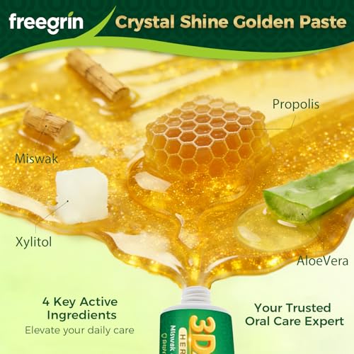 6 Pack Organic Miswak Herbal Whitening Toothpaste | Gums & Refreshing-with Miswak & AloeVera Leaf & Propolis Extract,Xylitol- 100% Fluoride Free & Vegetable Base | 3.52OZ 6 Count (Pack of 1)