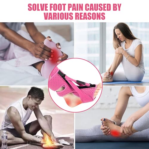 Plantar Fasciitis Night Splint-Adjustable Planter Facetious Relief Brace,Plantar Fasciitis Relief Women Men Straps,Support Relief Foot Drop Achilles Tendonitis(Pink-1PC)