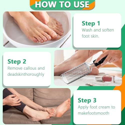 Professional Pedicure File and Callus Remover - Stainless Steel Material, Ergonomic Handle, can Easily Remove Hard Skin, Callus, Dryness, Leaving Your feet Soft and Smooth (Home/Salon use) Silver