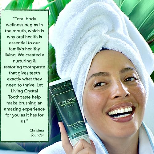 Theobromine & Hydroxyapatite Toothpaste | Living Crystal | Fluoride Free | Colloidal Silver, Bentonite Clay, L-Arginine | Low Abrasion Tested | Mint