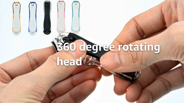 Blue 2in1 Grip 360 Rotary Fingernails Toenails Nail Clippers for Men Women with File Cutter Cuticle Scissors Heavy Duty Stainless Steel Professional Manicure Accessories Tool Nail Tools