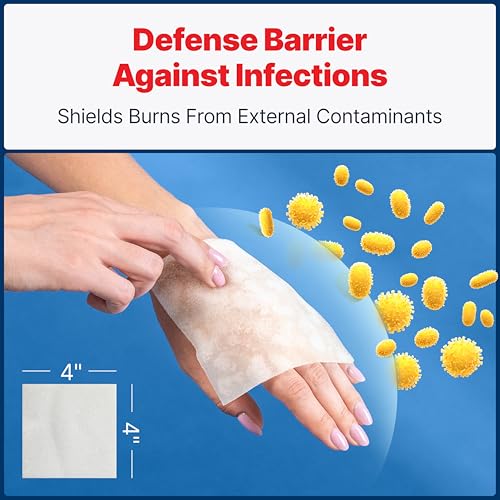 BurnFix® Burn Gel Dressing, 8 Pack, Sterile 4x4 Hydrogel Burn Pads 1.4 Ounce (Pack of 8)