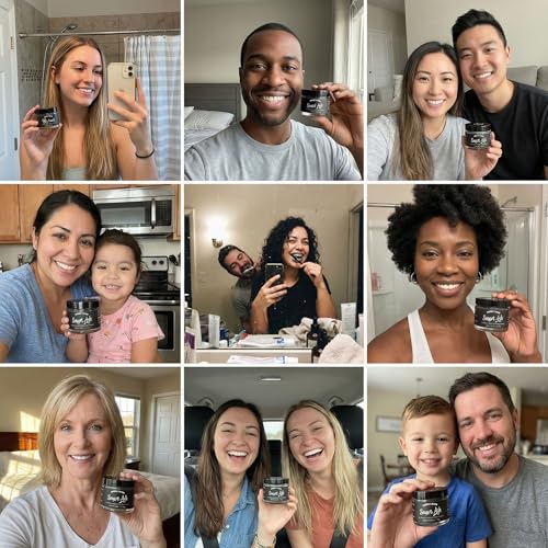 Smart Ash - Natural Charcoal Teeth Whitening Powder, Brightens Smile, Removes Surface Stains, Fluoride Free Toothpaste Alternative