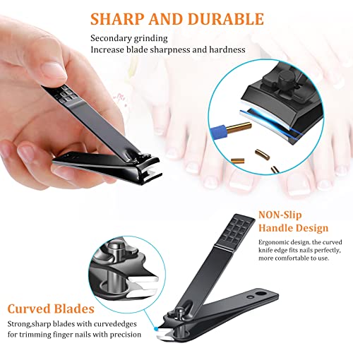 Nail Clippers Sets High Precisio Stainless Steel Nail Cutter Pedicure Kit Nail File Sharp Nail Scissors and Clipper Manicure Pedicure Kit Fingernails & Toenails with Portable cas (Red/Black_25 in 1) Red/Black_25 in 1