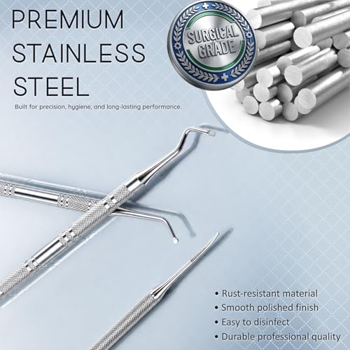 3 Pack Ingrown Toenail File & Lifter, Stainless Steel Pedicure Tool Set